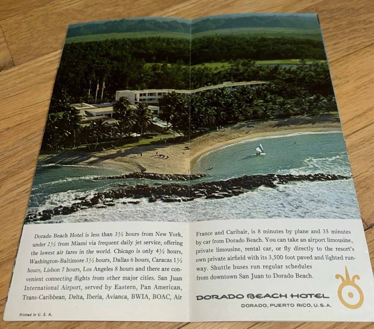 1960s DORADO BEACH HOTEL, PUERTO RICO Brochure & Envelope