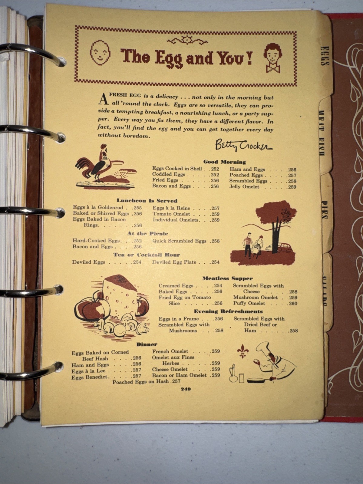 Vintage 1950 Betty Crocker Picture Cook Book 5-Ring Binder First Edition As-Is