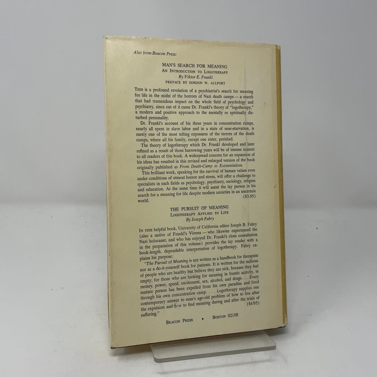 The Person in Psychology, Selected Essays by Gordon W. Allport HC First Edition