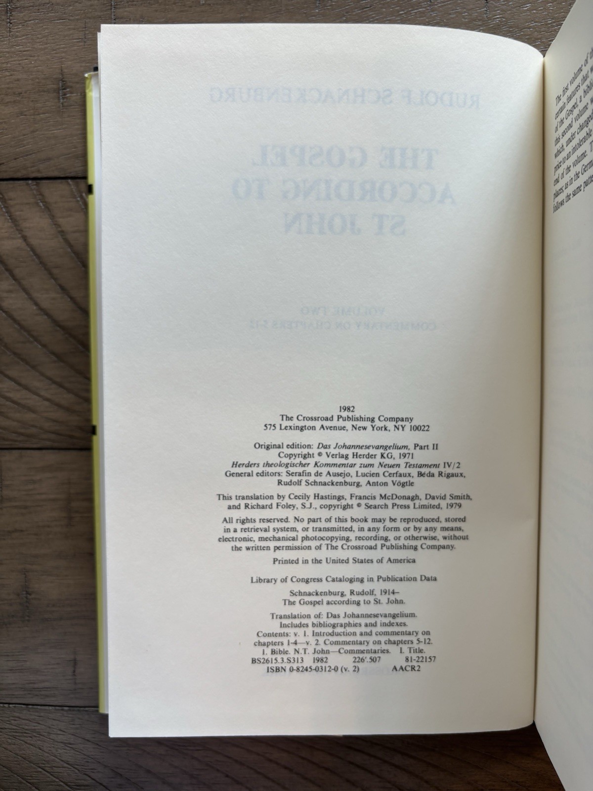 THE GOSPEL ACCORDING TO ST JOHN, Volumes 1-3 by Rudolf Schnackenburg- Acceptable