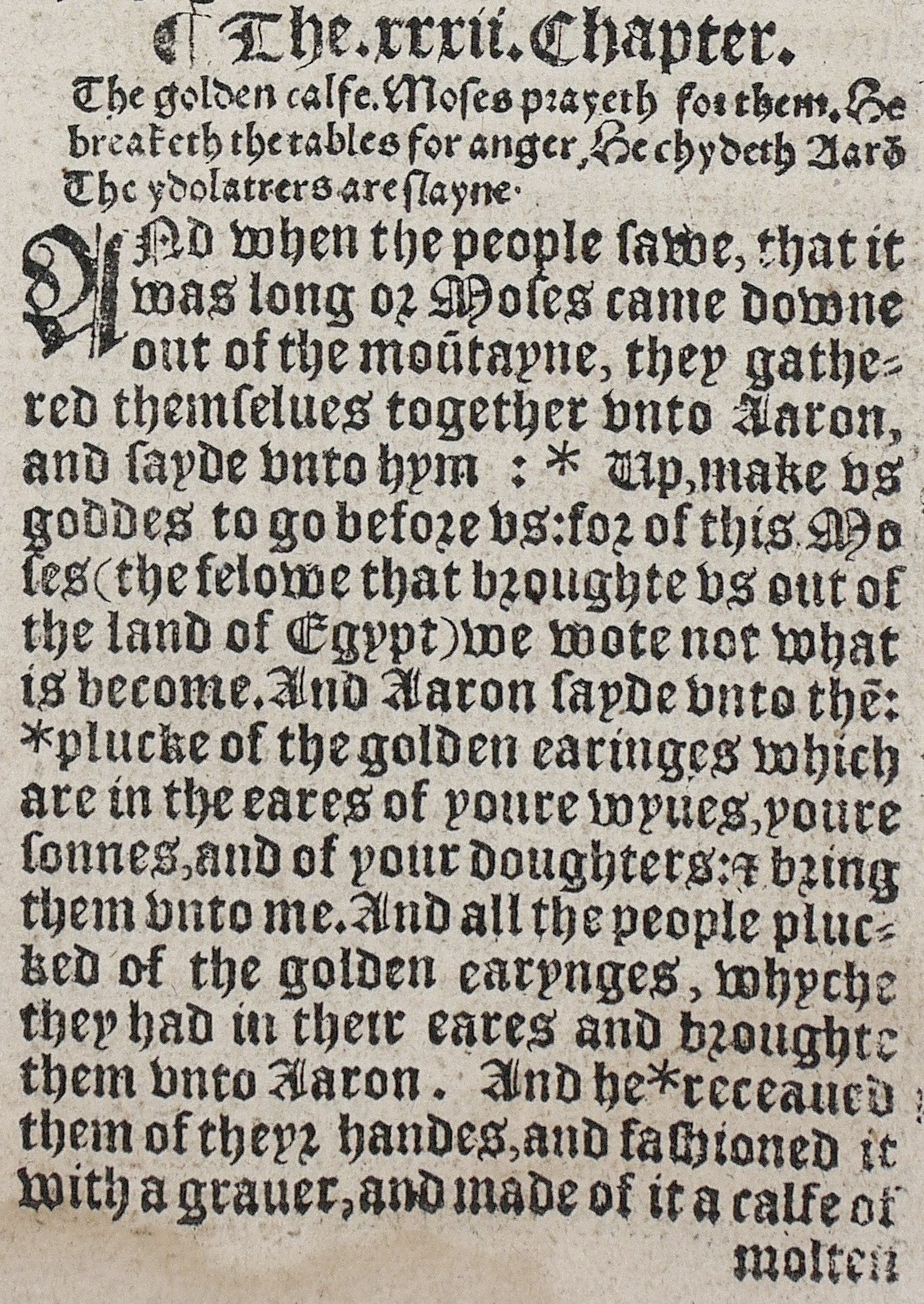 1549 Matthew’s Bible Leaf – Exodus 30–32 – Golden Calf – Bezalel – Sabbath