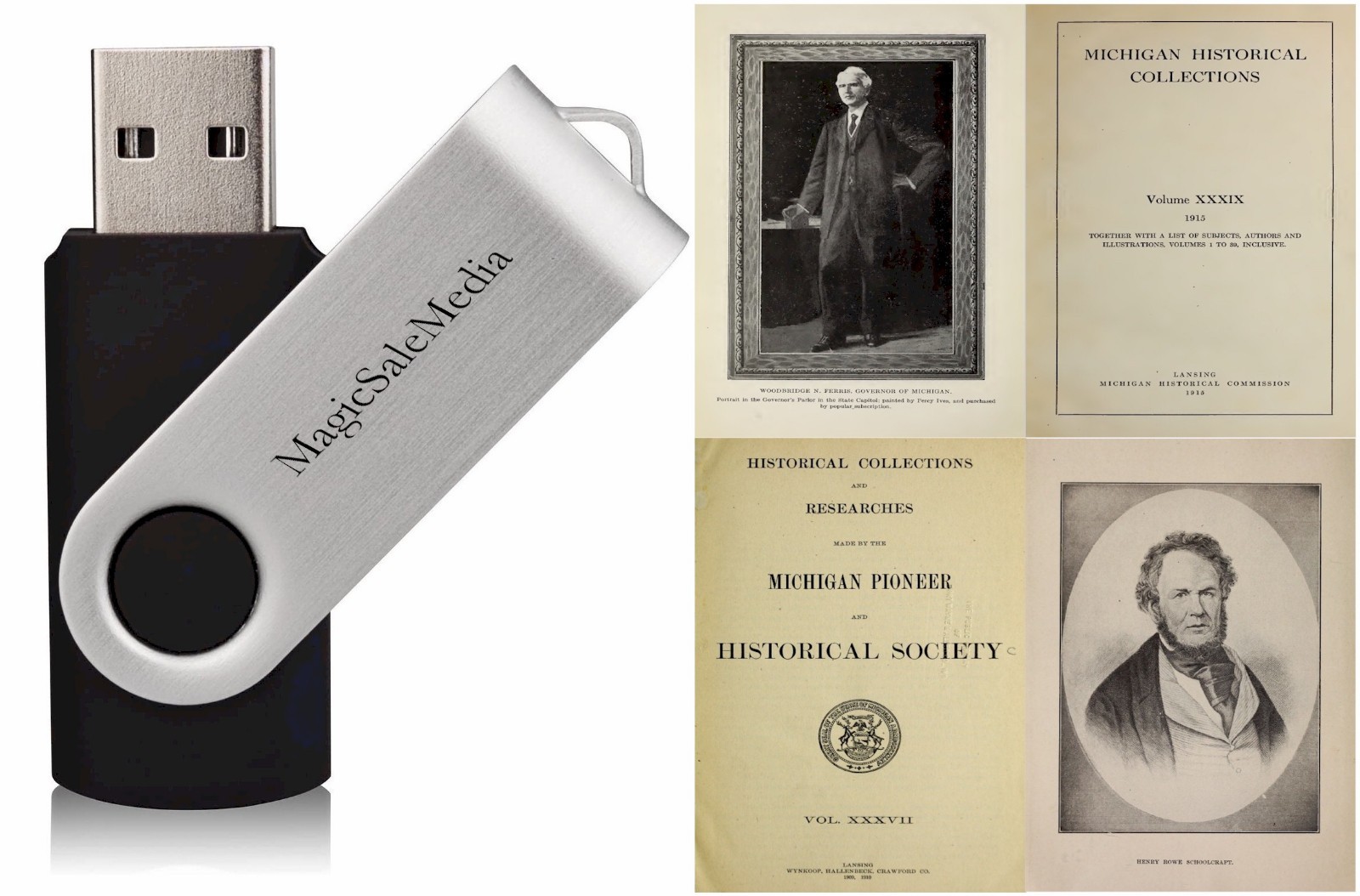 Michigan Historical Collections (1877-1929) – A massive 40 Volume set on USB