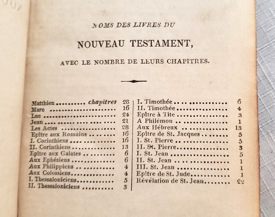 1823 LE NOUVEAU TESTAMENT, French Bible, Jesus Christ, Fine Binding Red Leather