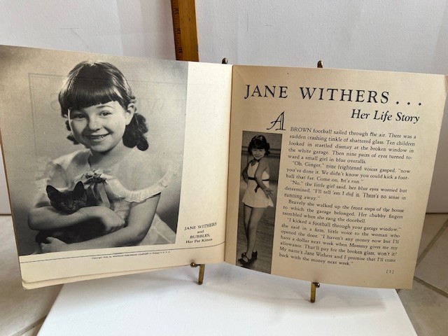 1936 JANE WITHERS LIFE STORY TWENTIETH CENTURY FOX WHITMAN PUB. BOOK PUBLICATION