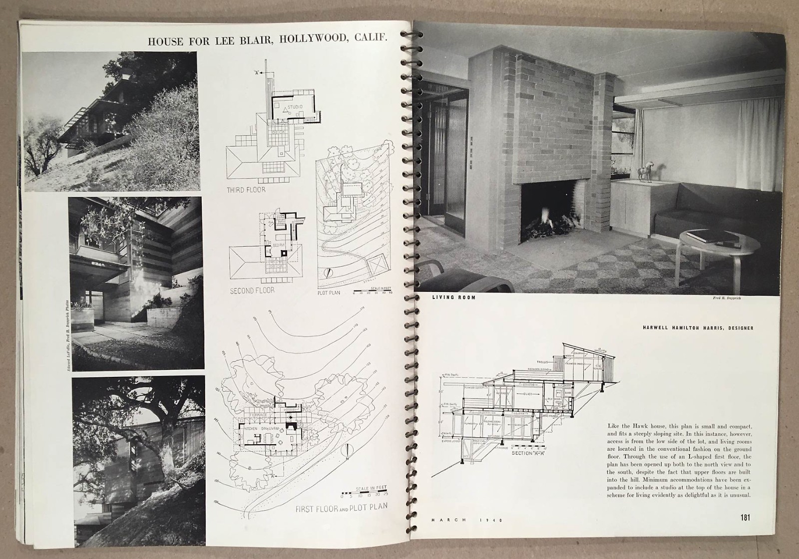 March 1940 ARCHITECTURAL FORUM Mid Century Modern, HARWELL HAMILTON HARRIS, More