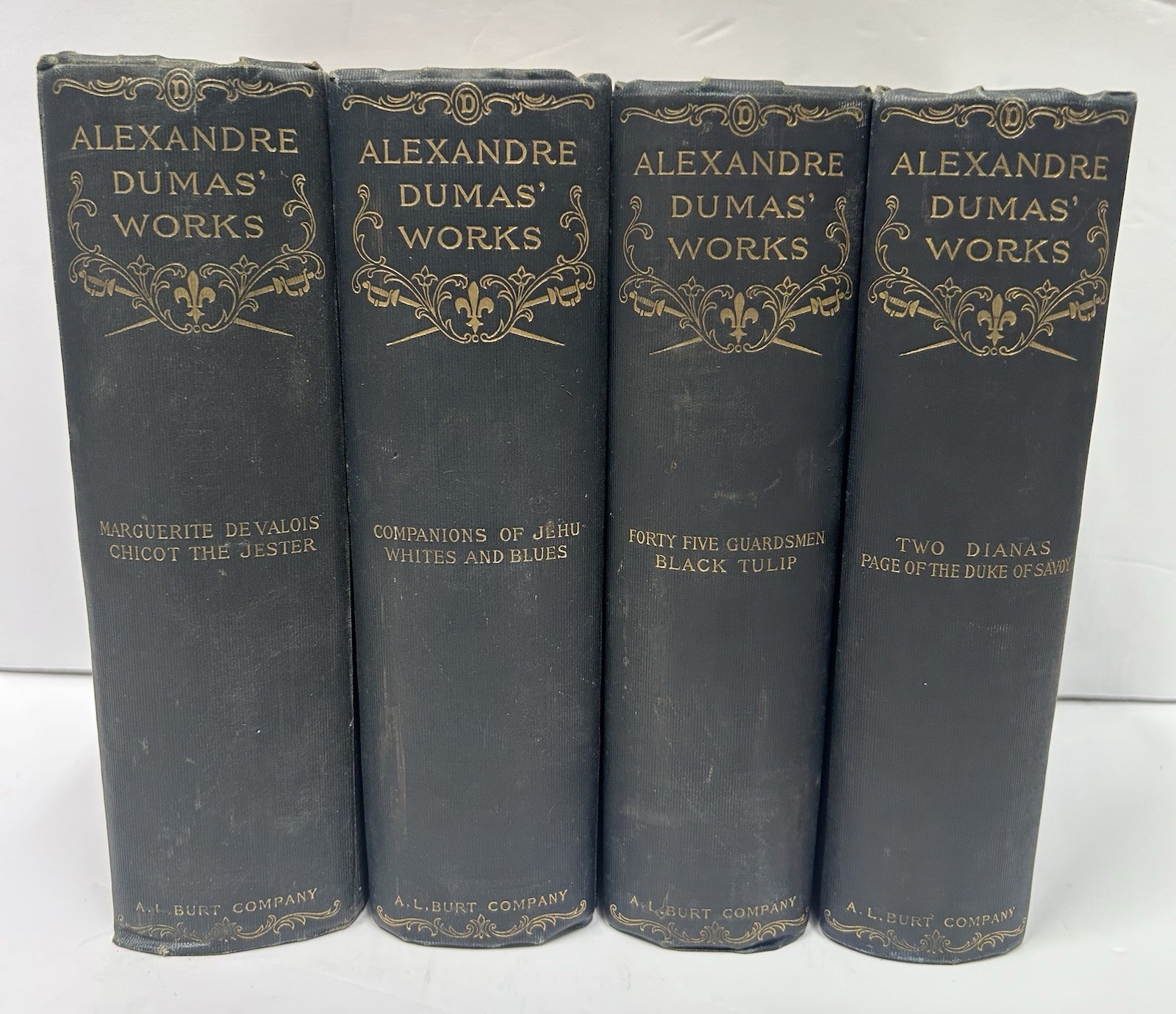 Antique The Works Of Alexandre Dumas A.L. Burt Company Standard Edition 4 Volume