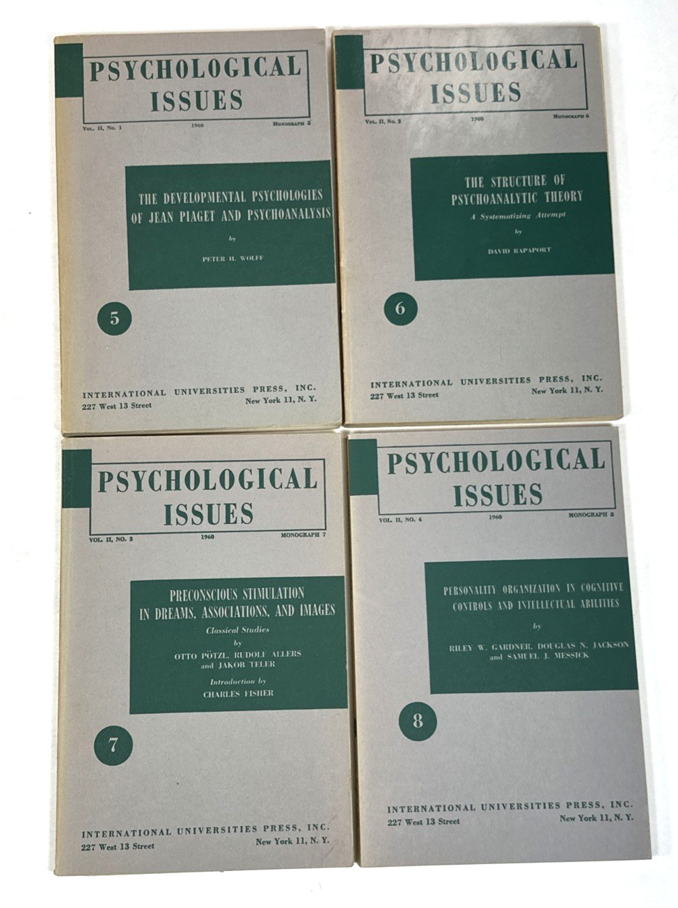 Psychological Issues Monograph Vtg Lot of 14 Issues Psychoanalytic Psychology