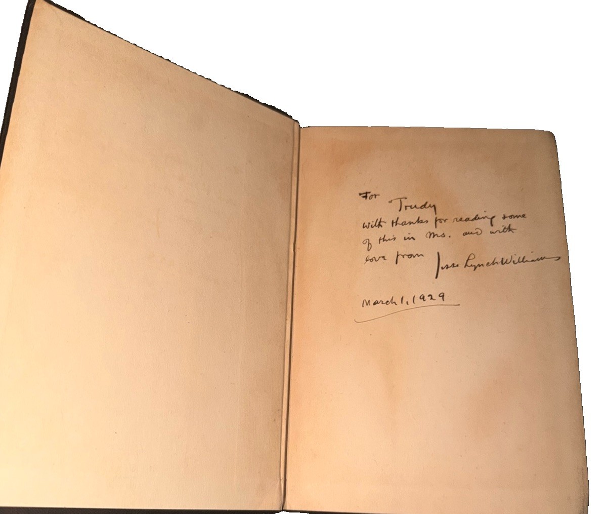 1929 They Still Fall in Love Jesse Lynch Williams Signed Inscribed Hardcover