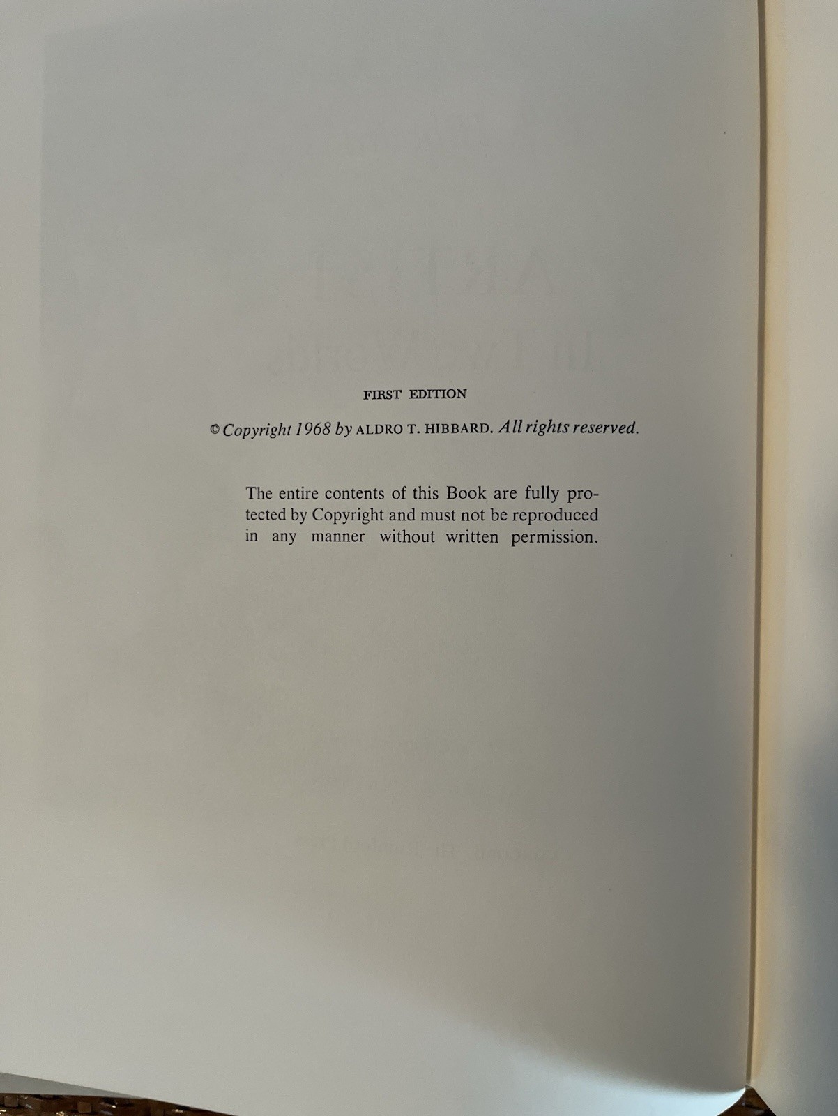 A T Hibbard NA Artist in Two Worlds Book First Edition 1968 John L Cooley
