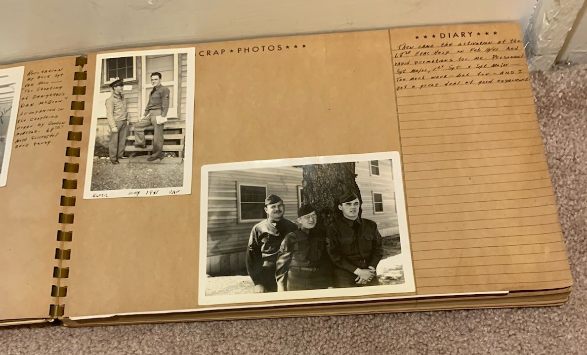 MILITARY SCRAPBOOK FORT LEWIS WA. STATE HOSPITAL VINTAGE 1940 WAR BOOK WITH PICS