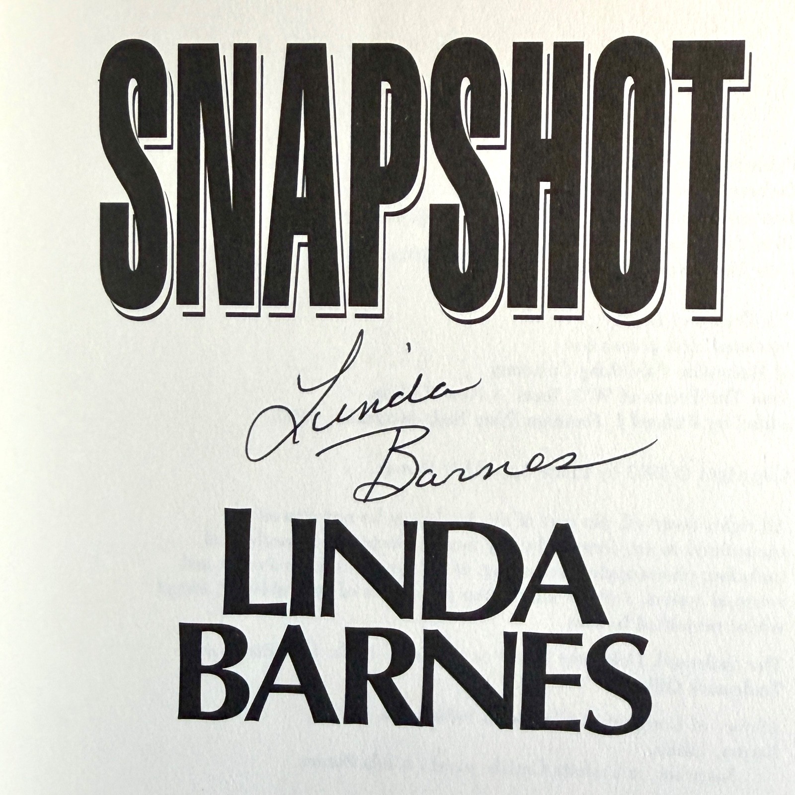 Snapshot (singed 1st) Coyote (1st) Linda Barnes
