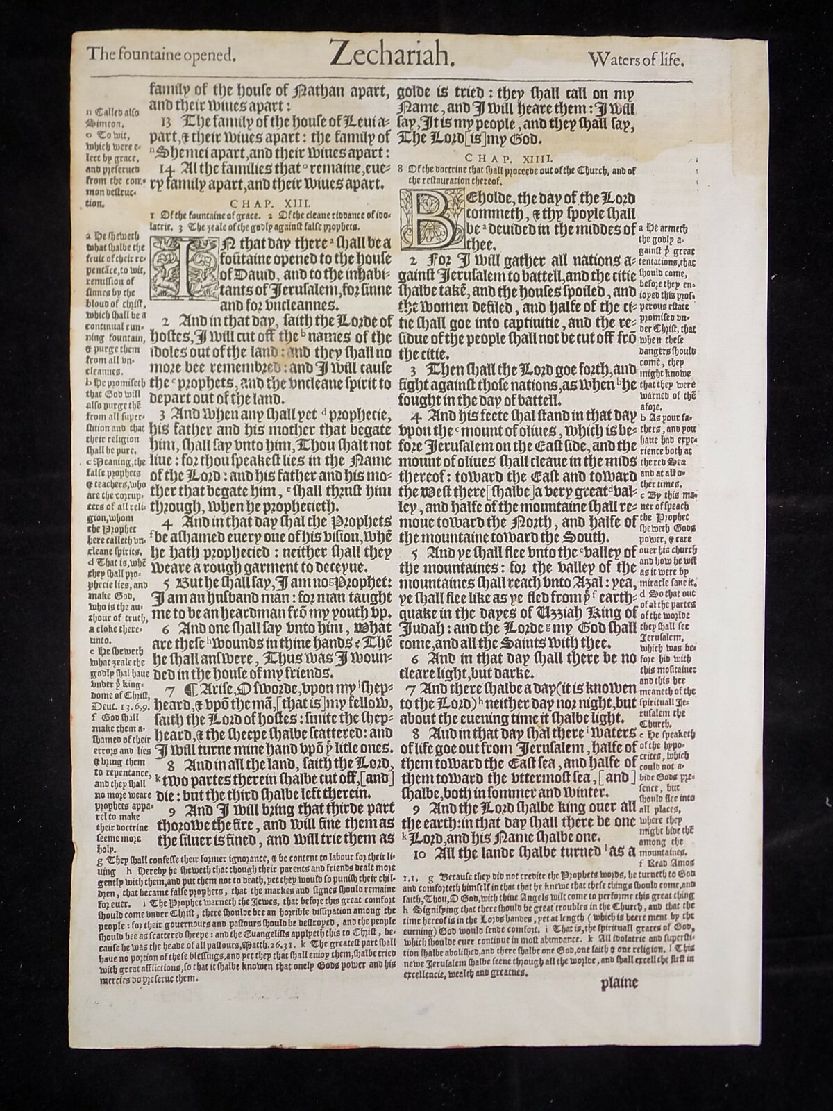 1583 Noblest Geneva Bible Folio- Book of Zechariah- YOU PICK