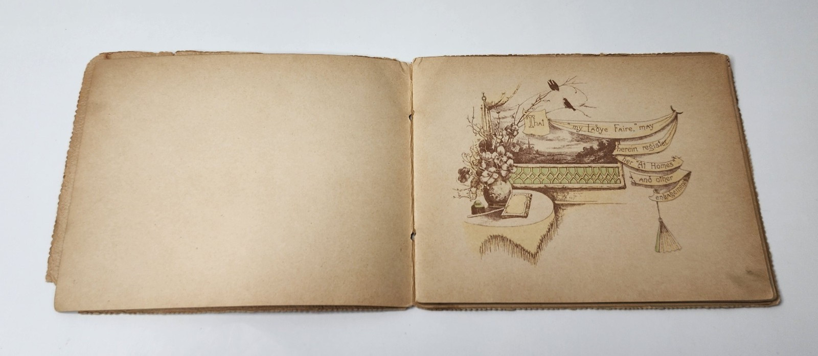 My Ladye’s At Home Booke – Antique Victorian Weekly Engagements Book [READ DESC]