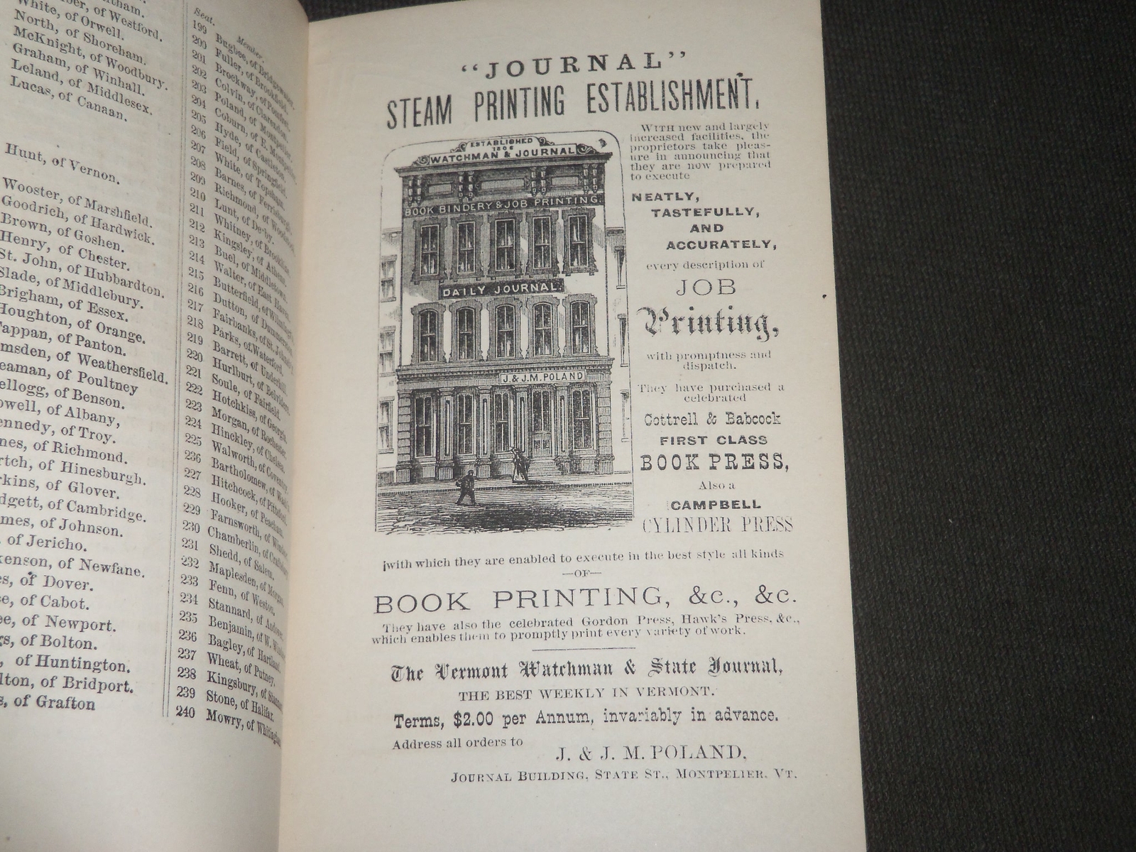 1870-1899 VERMONT LEGISLATURE MANUALS LOT OF 18 ISSUES – KD 3191