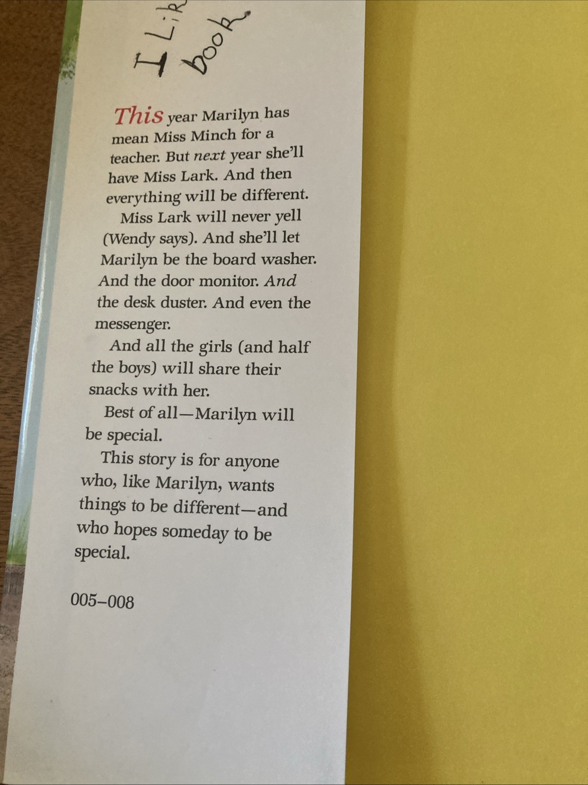 Next Year I’ll Be Special Vintage Children’s Book 1993 HC Dust Jacket