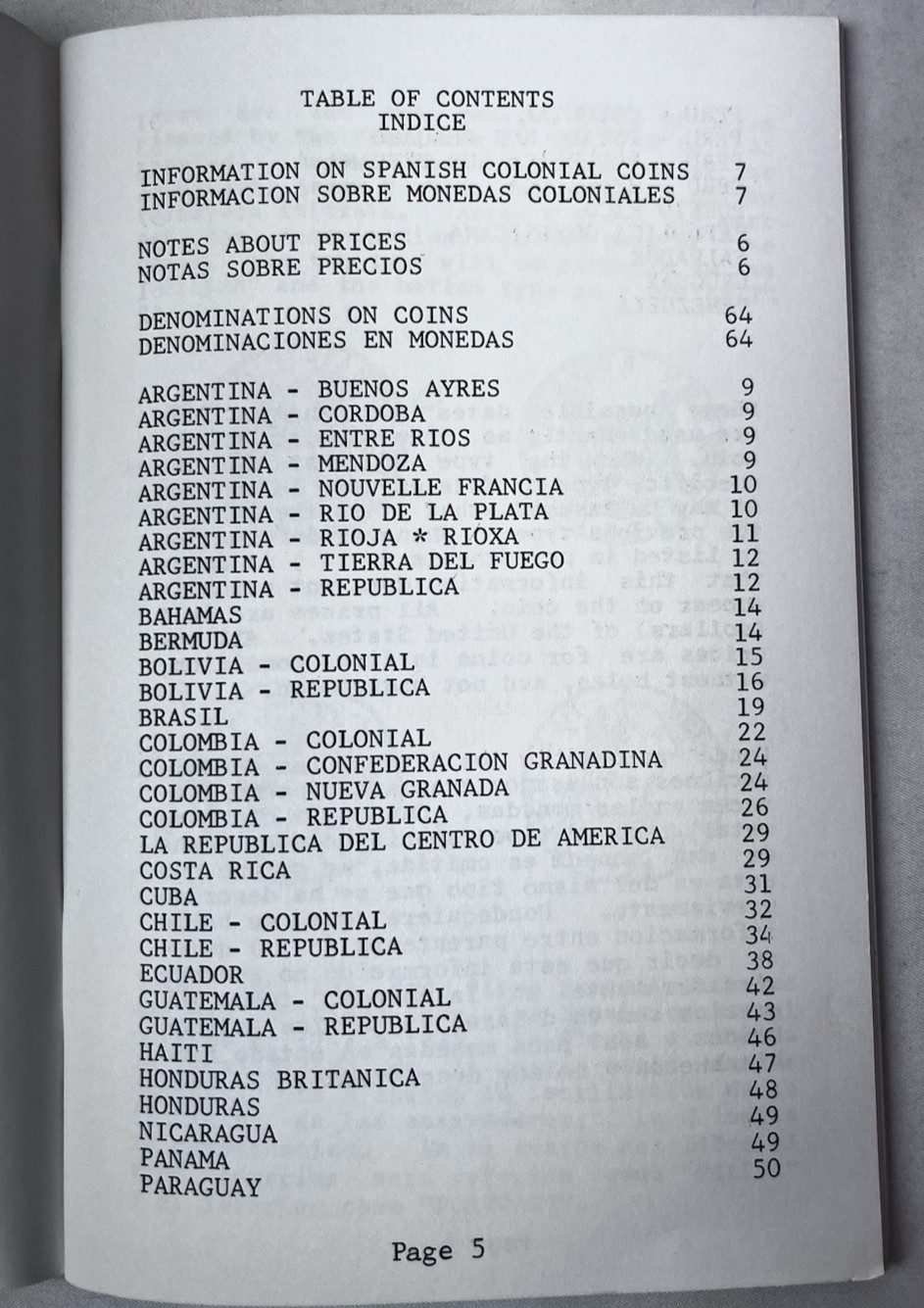 Guide Book of the Rare and Scarce Coins of Latin America 1969 English/Spanish PB