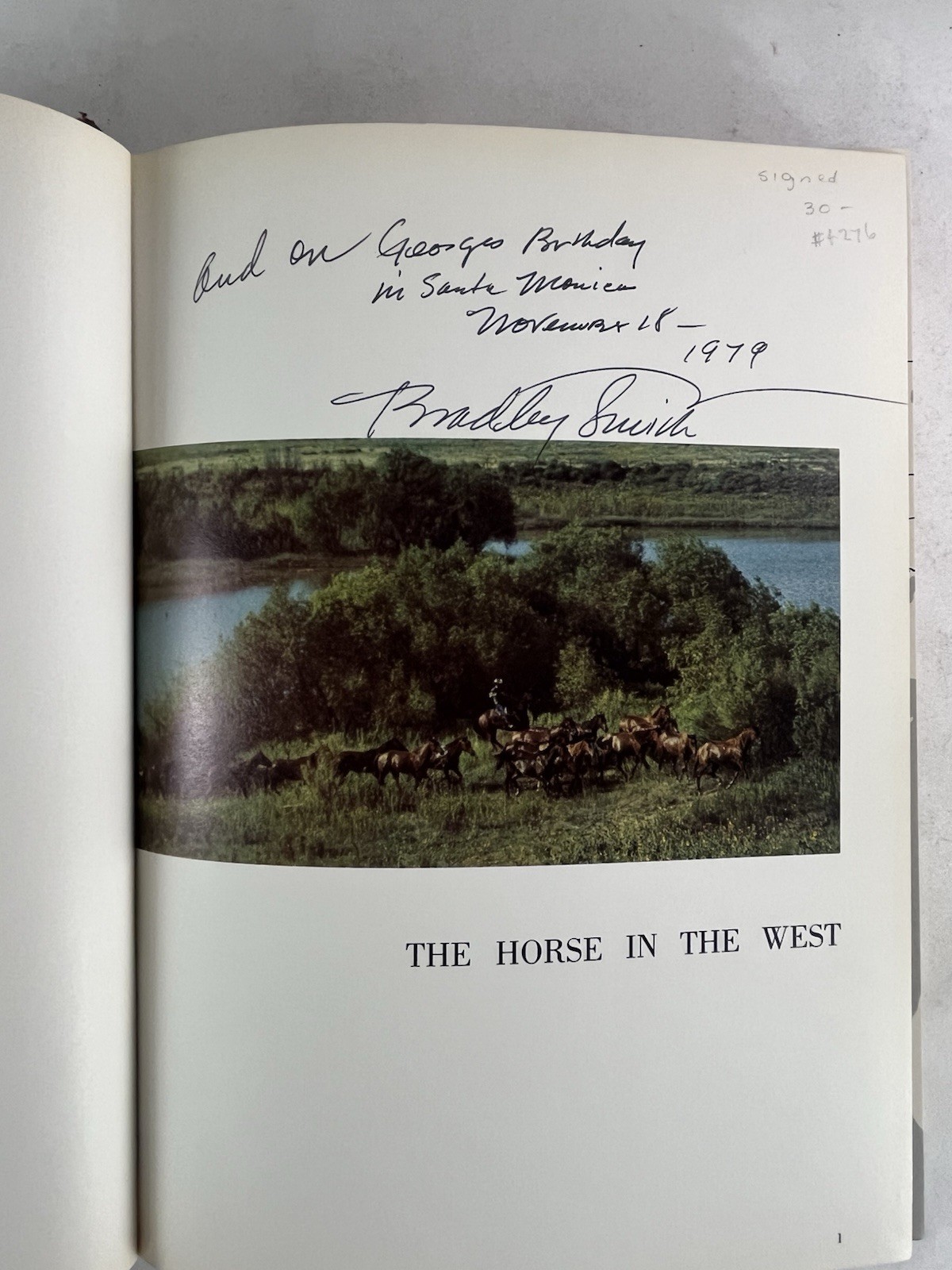 The Horse in the West ~ Bradley Smith ~ 1969 1st Ed SIGNED HC DJ ~ Arabian, Appa