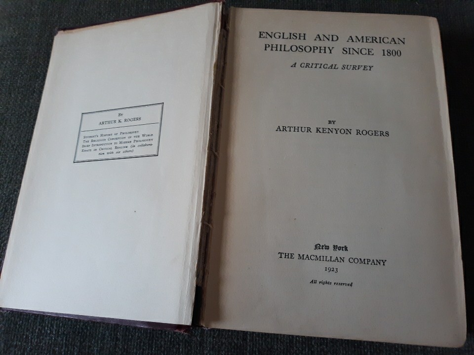 2 Vintage Philosophy Books-The New Realism + Eng. & Am. Phil. Since 1800 X-lib.