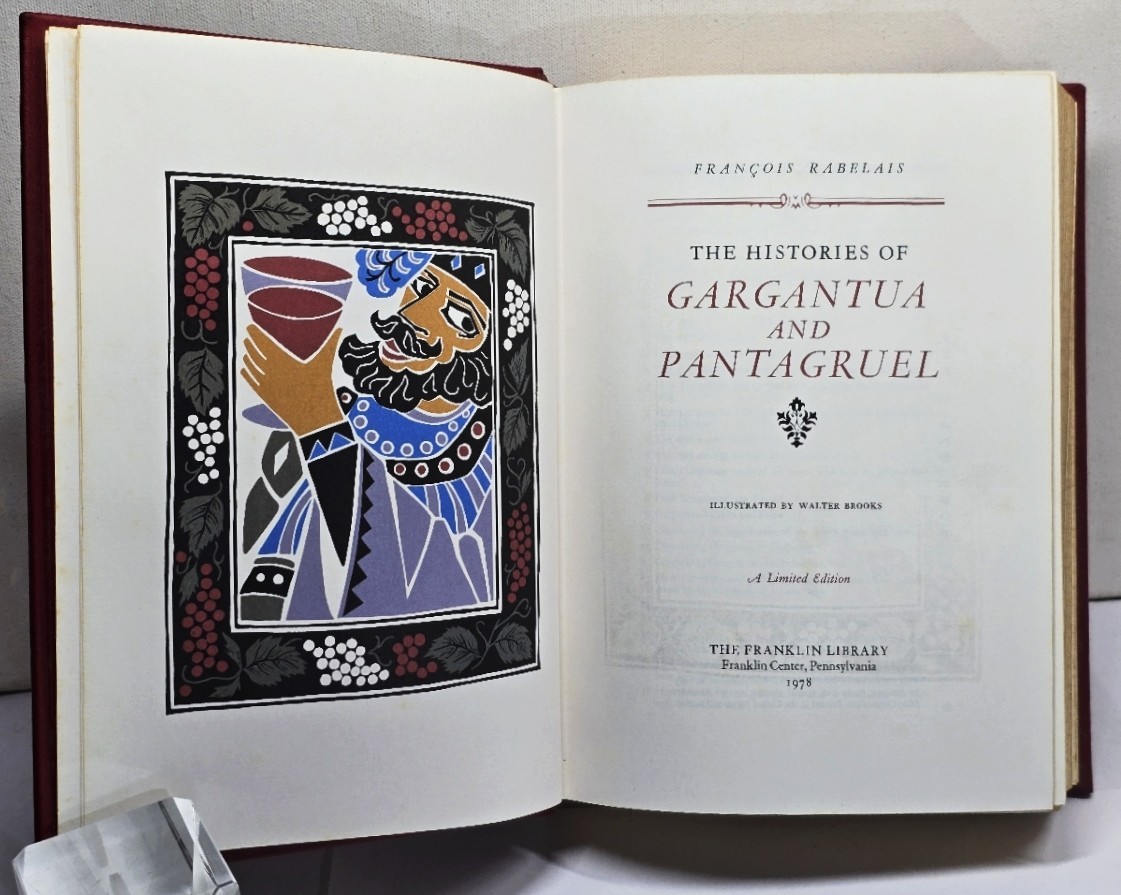 Rabelais Gargantua & Pantagruel 1978 Franklin Library Illus Full Leather 22K VG