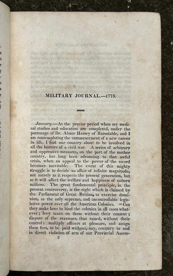 Military Journal … 1775 to 1783 by Thacher, fine binding: best available copy