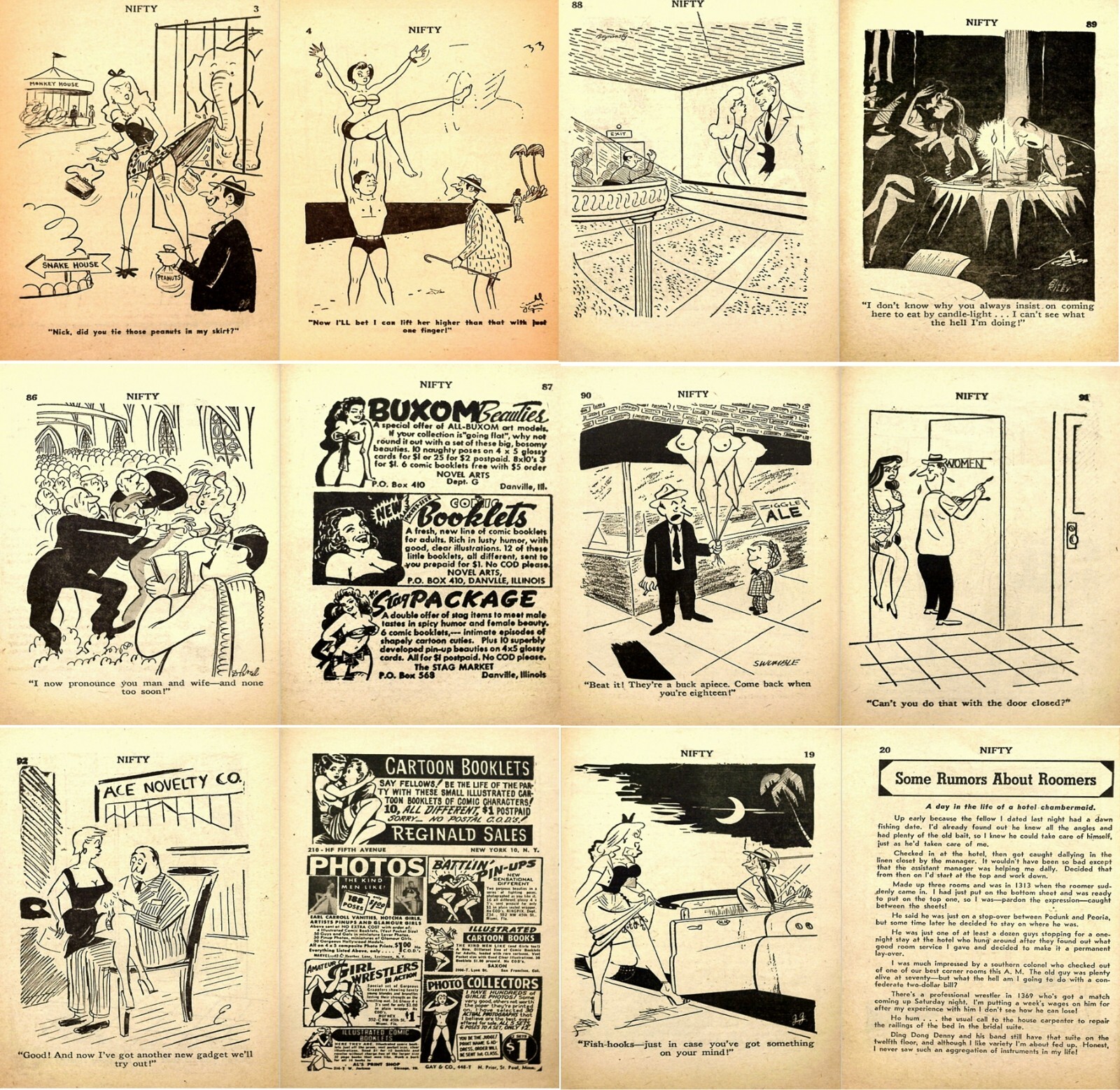 Nifty Gals & Gags – Humor Laughter Naughty Sexy Magazine – 8 Old Issues on DVD