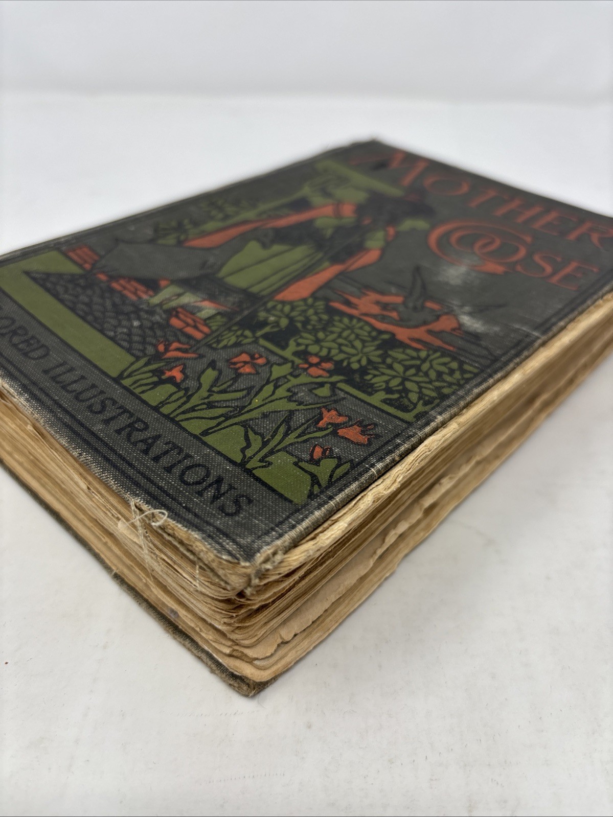 Mother Goose D. Mckay Nursery Rhymes and Fairy Tales Antique Book Colored Illus.