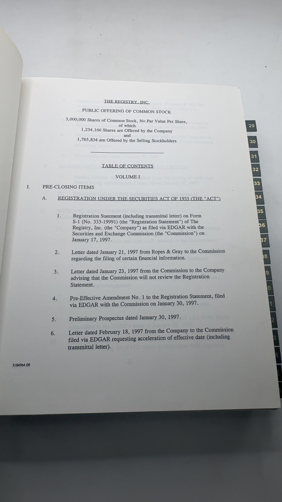 The Registry, Inc. Public Offering of 3,000,000 Shares of Common Stock James …