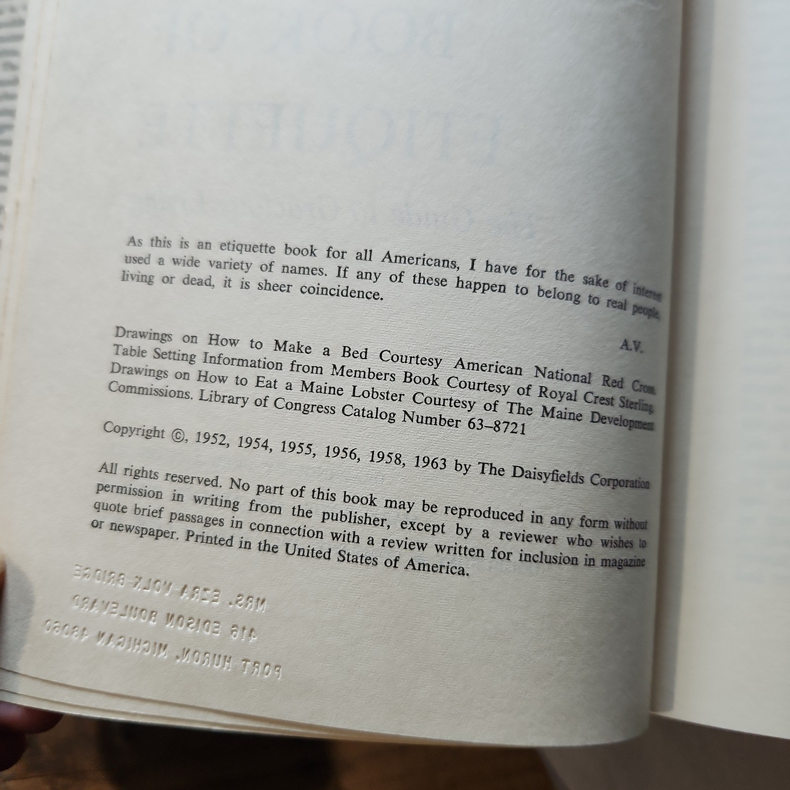 Amy Vanderbilt’s New Complete Book of Etiquette Vintage 1963 – HC w/ Dust Jacket