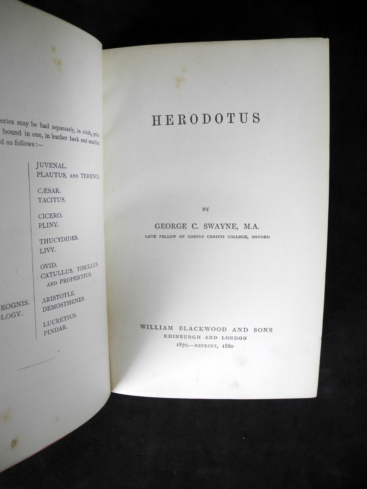 Ancient Classics for English Readers – Blackwood 1876 – 1880 – 28 Titles in 14