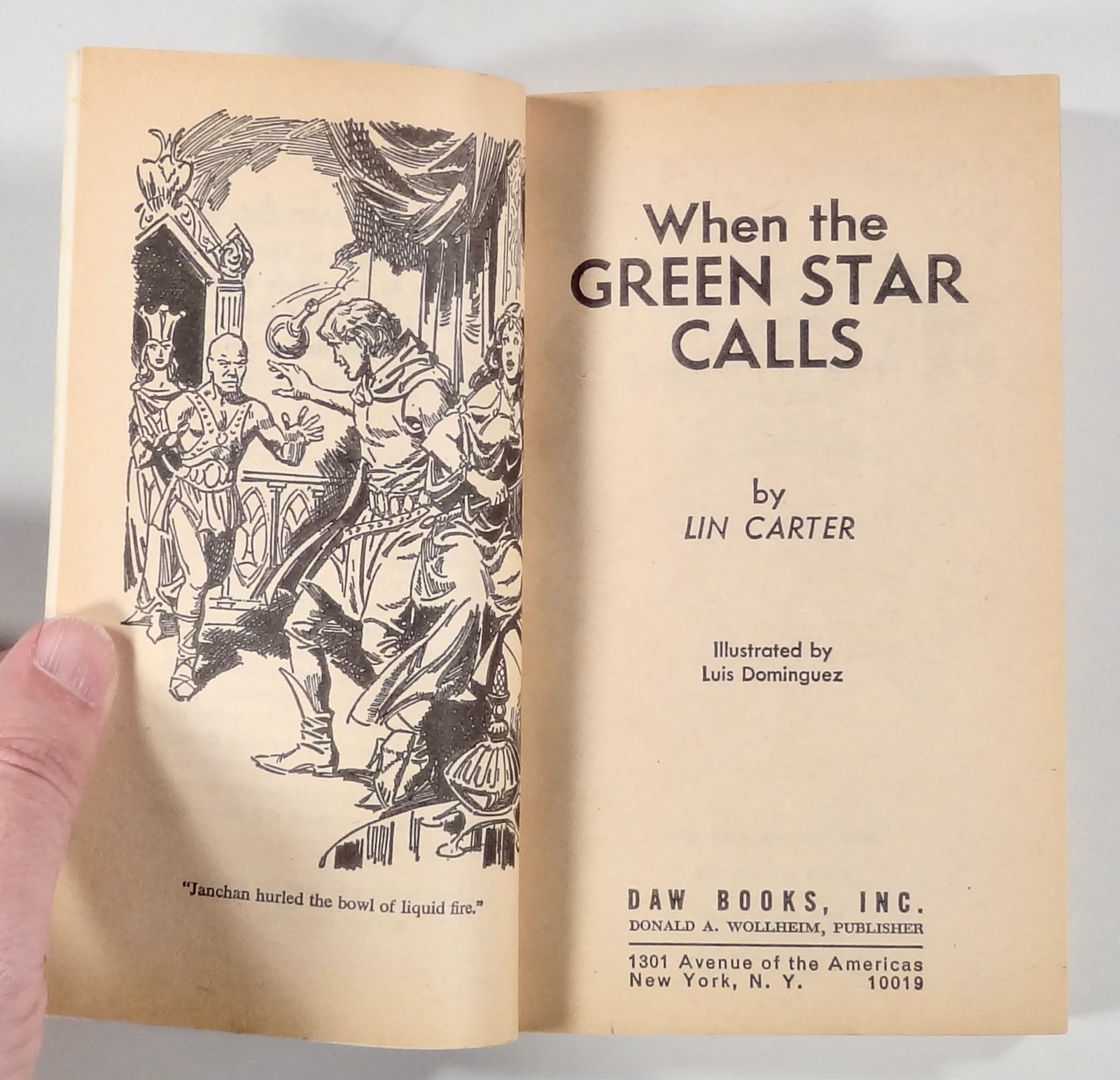 1973 Lin Carter WHEN THE GREEN STAR CALLS swords & sorcery in space DAW #62 1st
