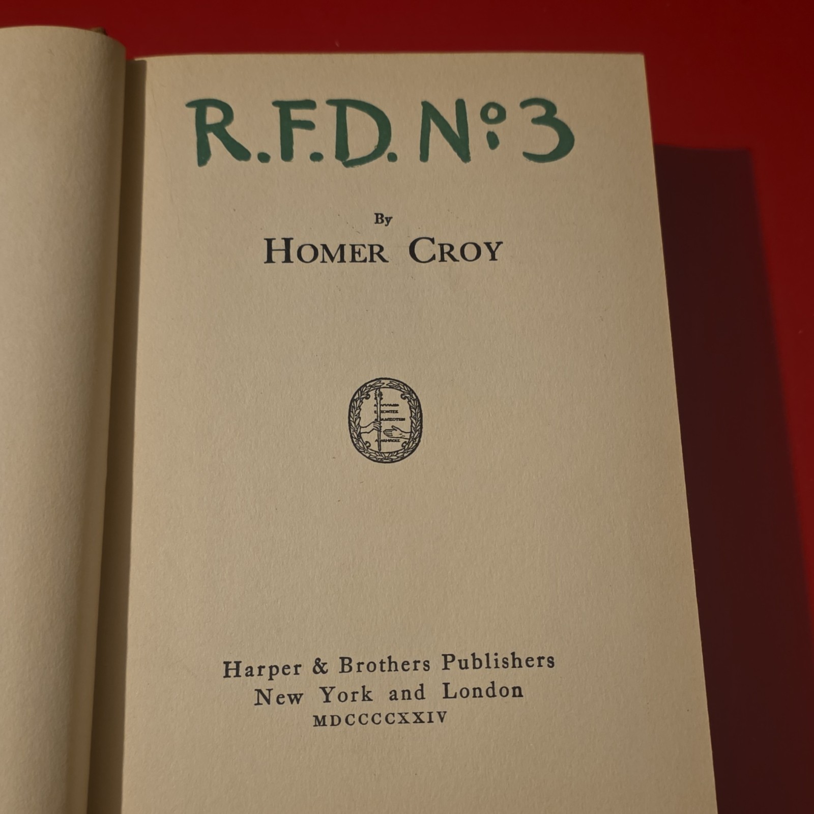 1924 R.F.D. No. 3 Homer Croy First Edition Harper & Brothers Antique Book HC