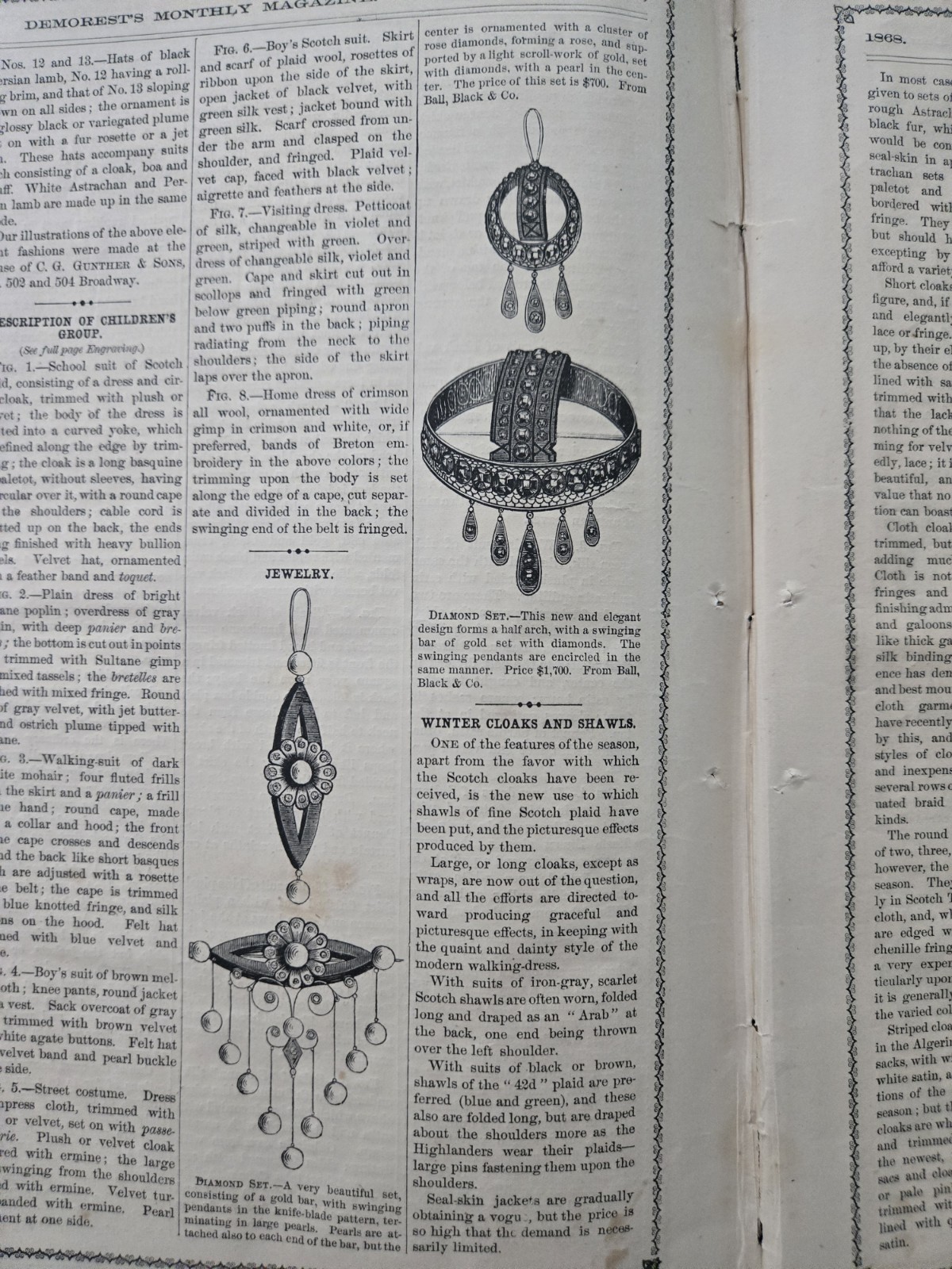 Demorest’s Monthly Magazine Dec 1868 FASHION LITERATURE ART & ADS