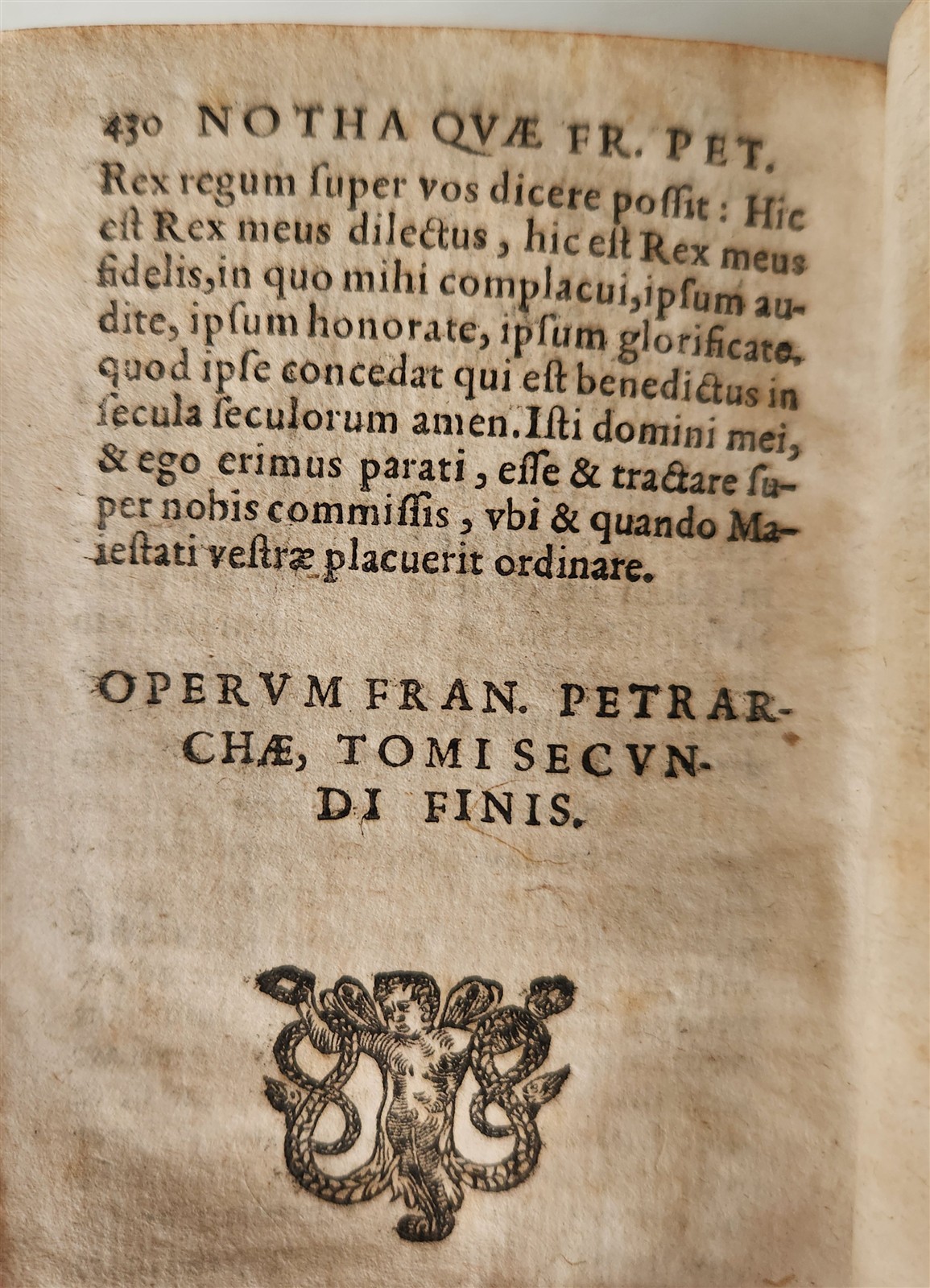 1595 PETRARCA philosophy on fortune & misfortune VELLUM BINDING 16th c. ANTIQUE