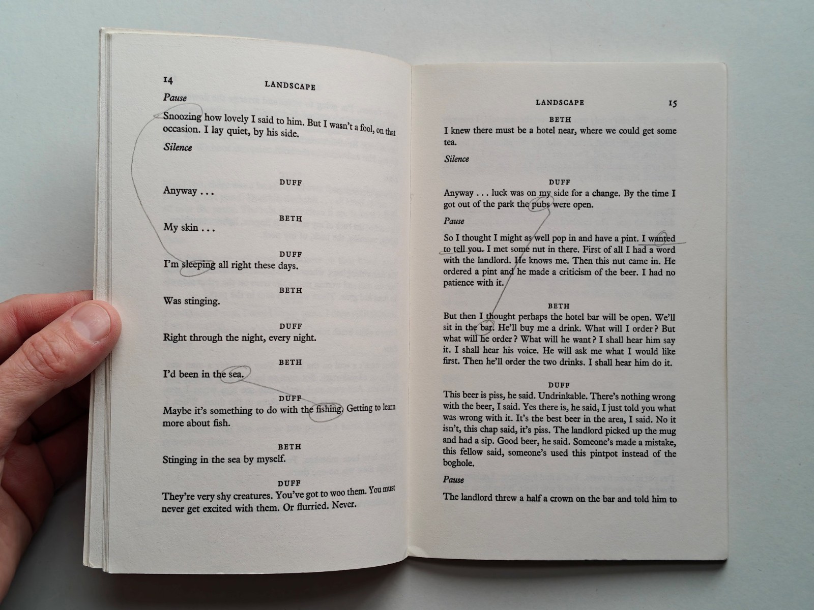 LANDSCAPE AND SILENCE – Harold Pinter – 1st Edition Paperback, 1970
