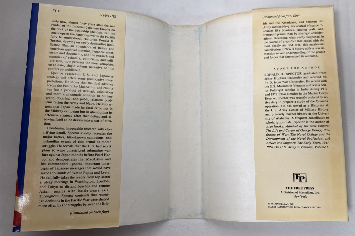 Eagle Against the Sun Ronald Spector Robert Leckie Copy 1985 WWII Military Book