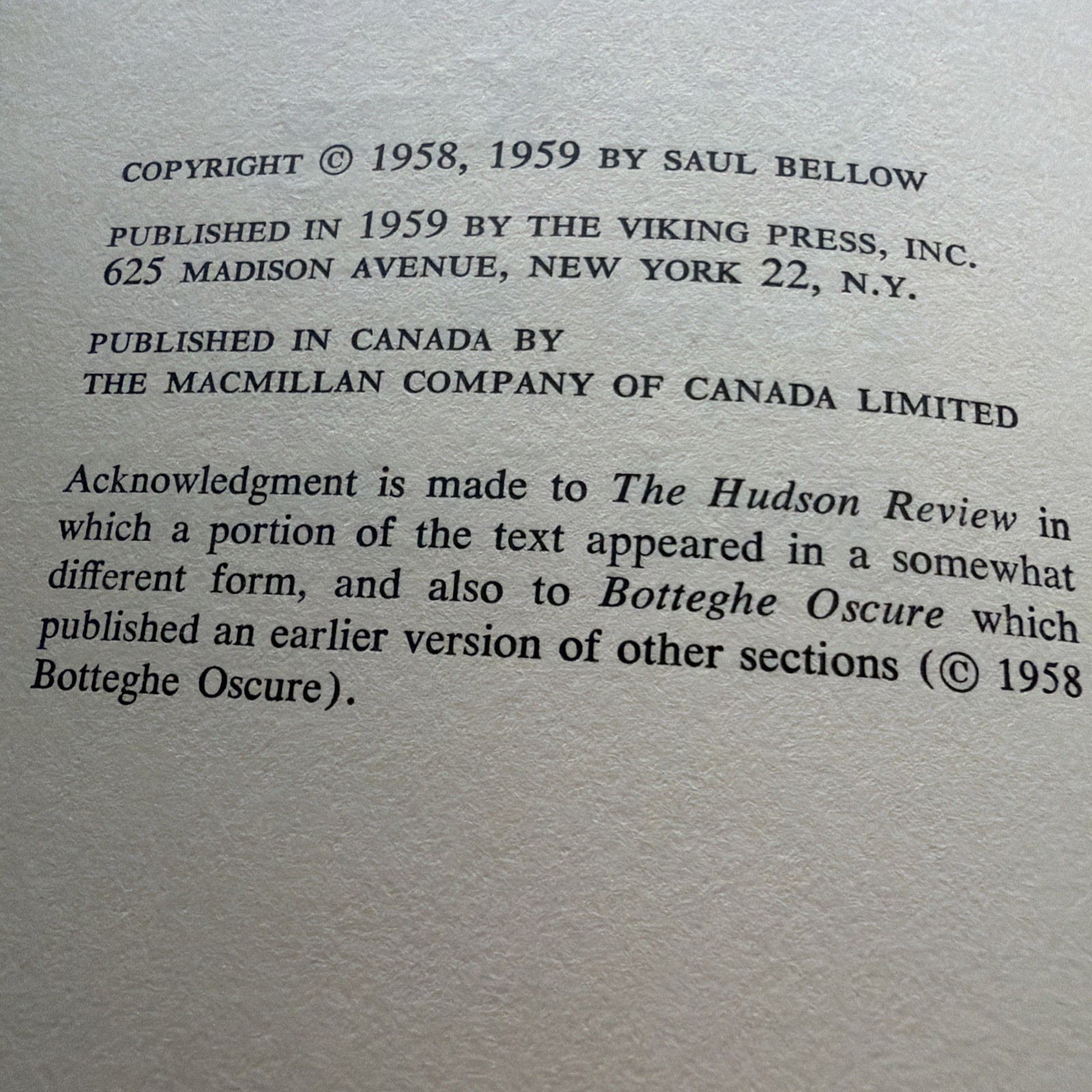 Henderson The Rain King by Saul Bellow. 1st Ed. Hardcover. 1959