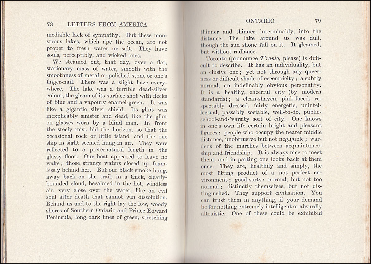 Rupert Brooke LETTERS FROM AMERICA Boston NEW YORK Niagara CANADA Indian ROCKIES