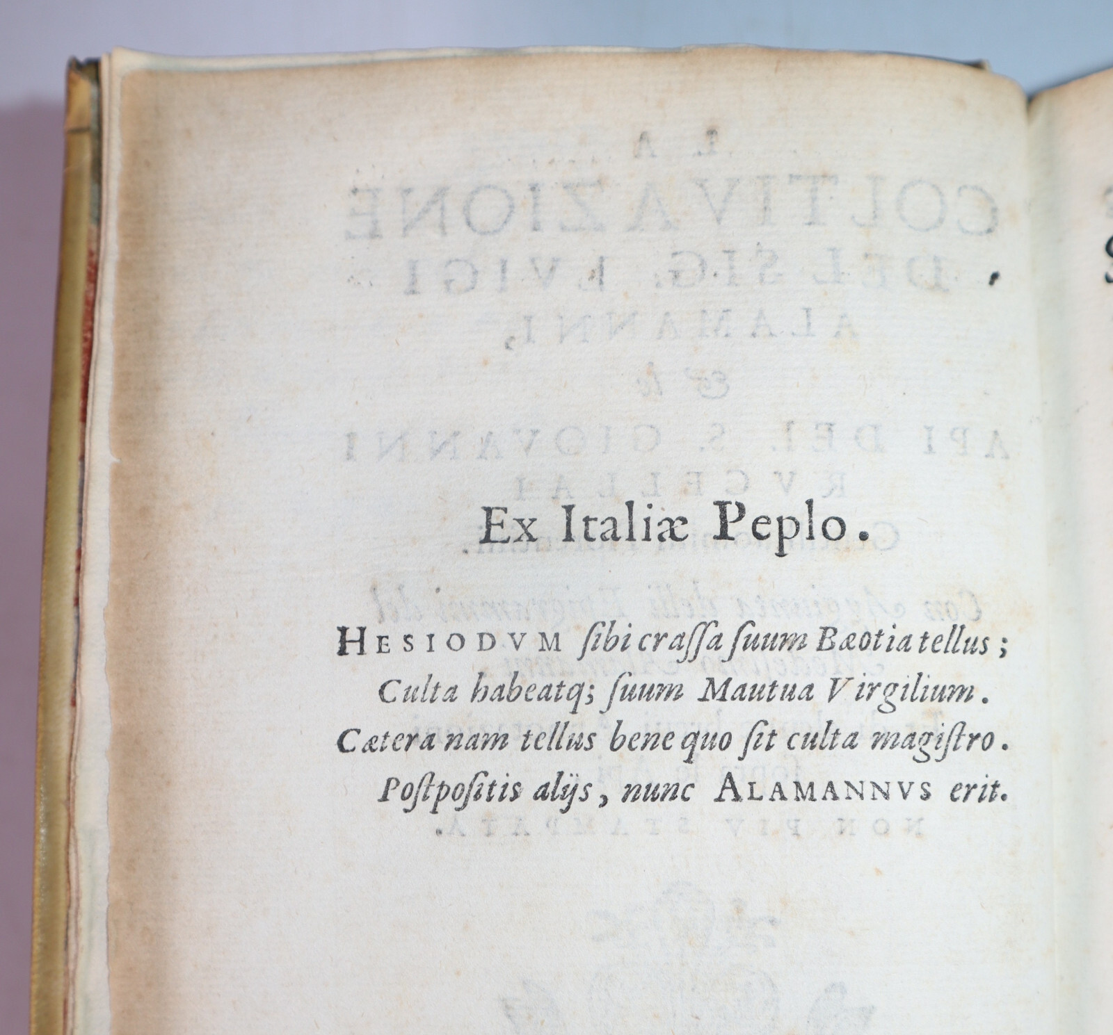1590 La Coltivazione del Sig Luigi Alamanni Le Api Rucellai Epigrammi Fiorentino