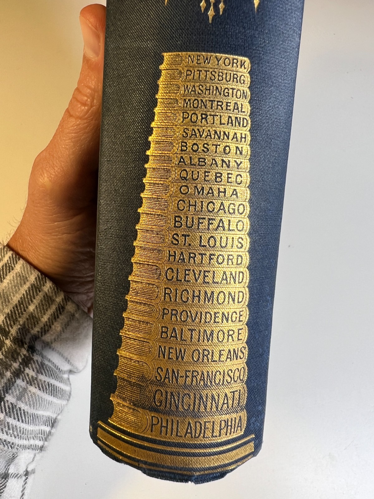 Antique 1886 Ornate Victorian Book Peculiarities of American Cities Gilt Cloth
