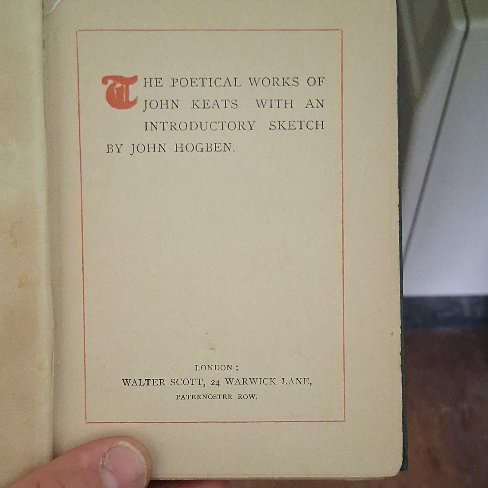 Victorian era Keats The Poetical Works HC Walter Scott London English Poetry