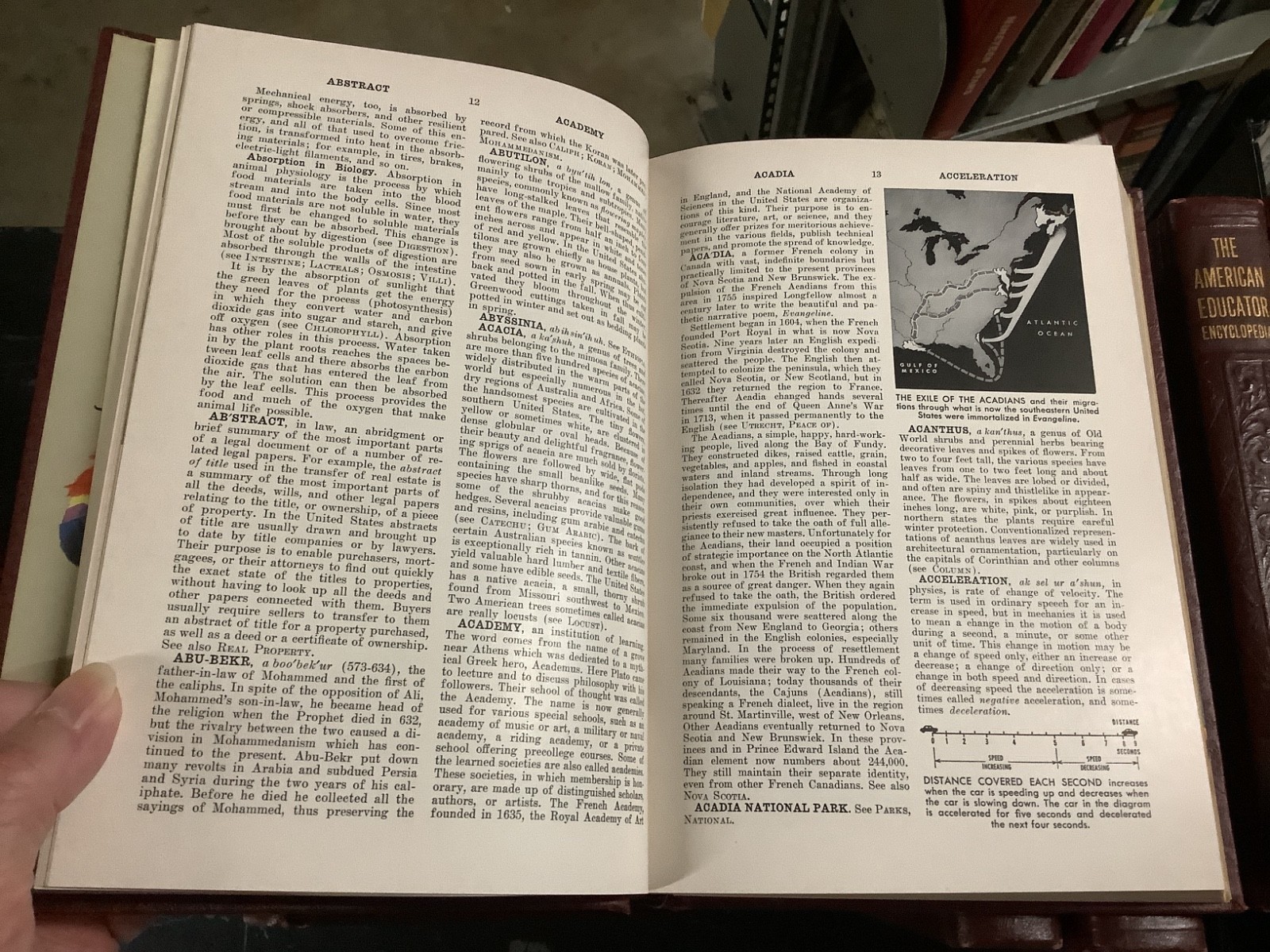 American Educator Encyclopedia 10 Vol. Complete 1955 Embossed Maroon Leather