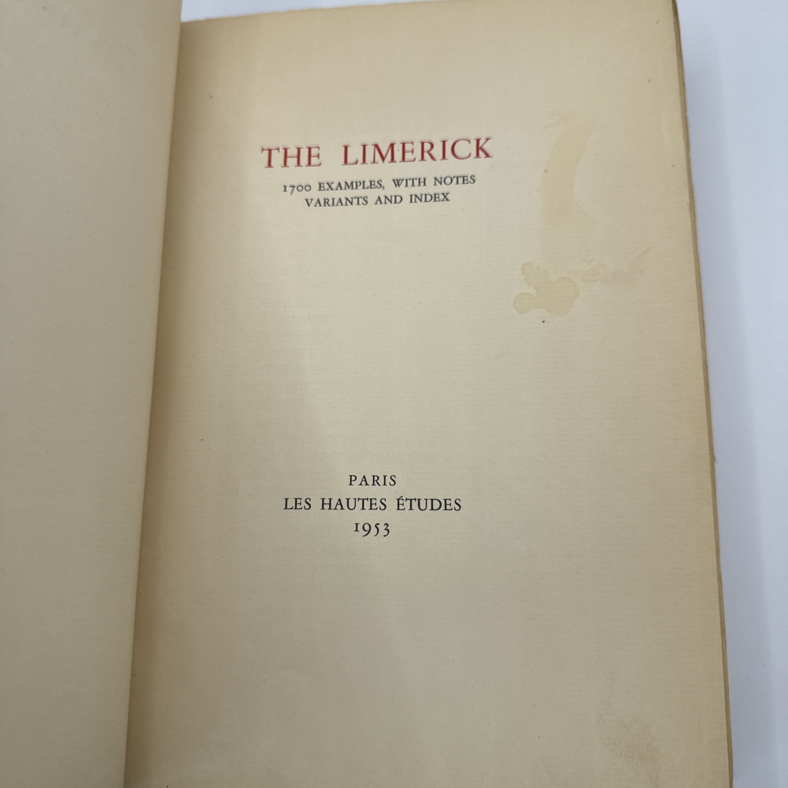 1953 The Limerick 1700 Examples Gershon Legman Les Hautes Etudes Leather