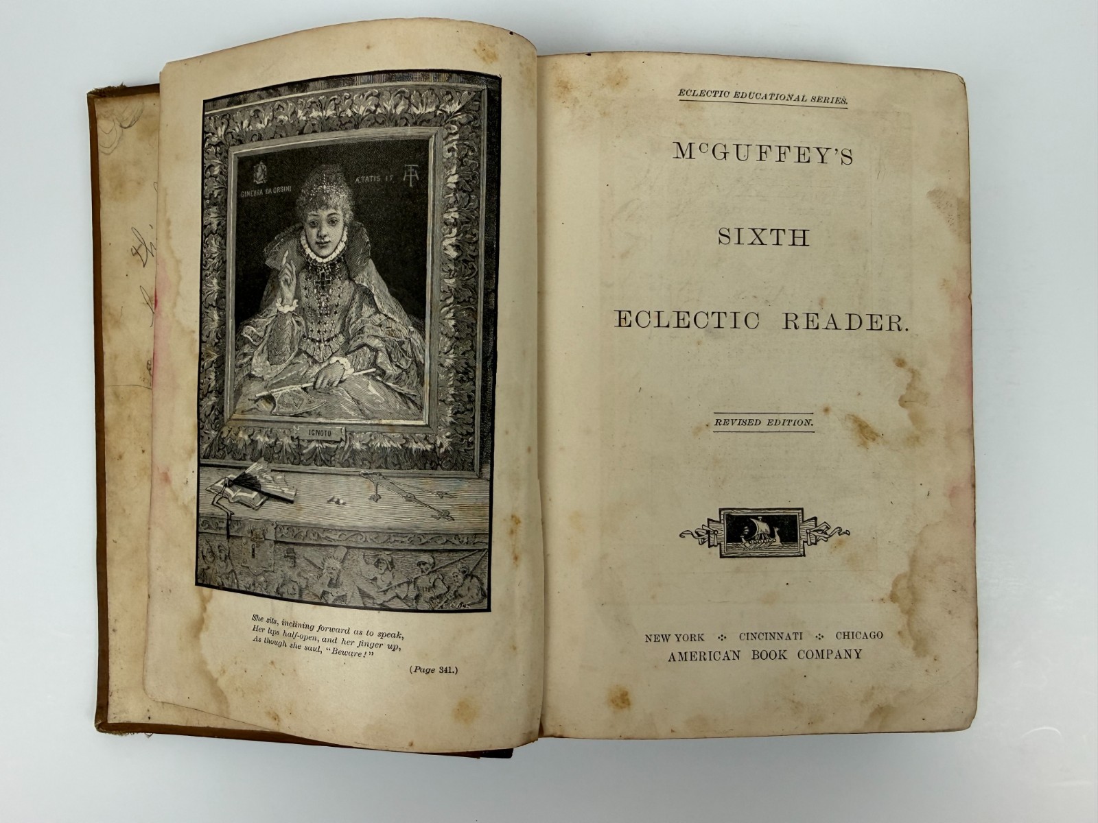 McGuffey’s Sixth Eclectic Reader 1896 Revised American Book Co 1904 Hardcover