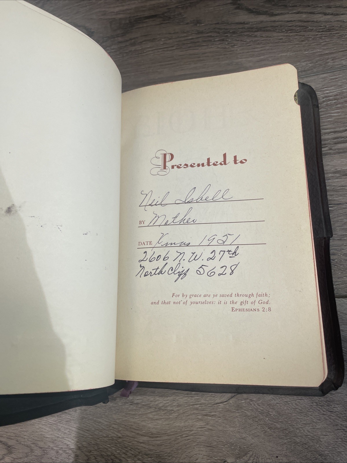 Holy Bible KJV 1947 Red Letter Large Type Spencer Press Genuine Leather