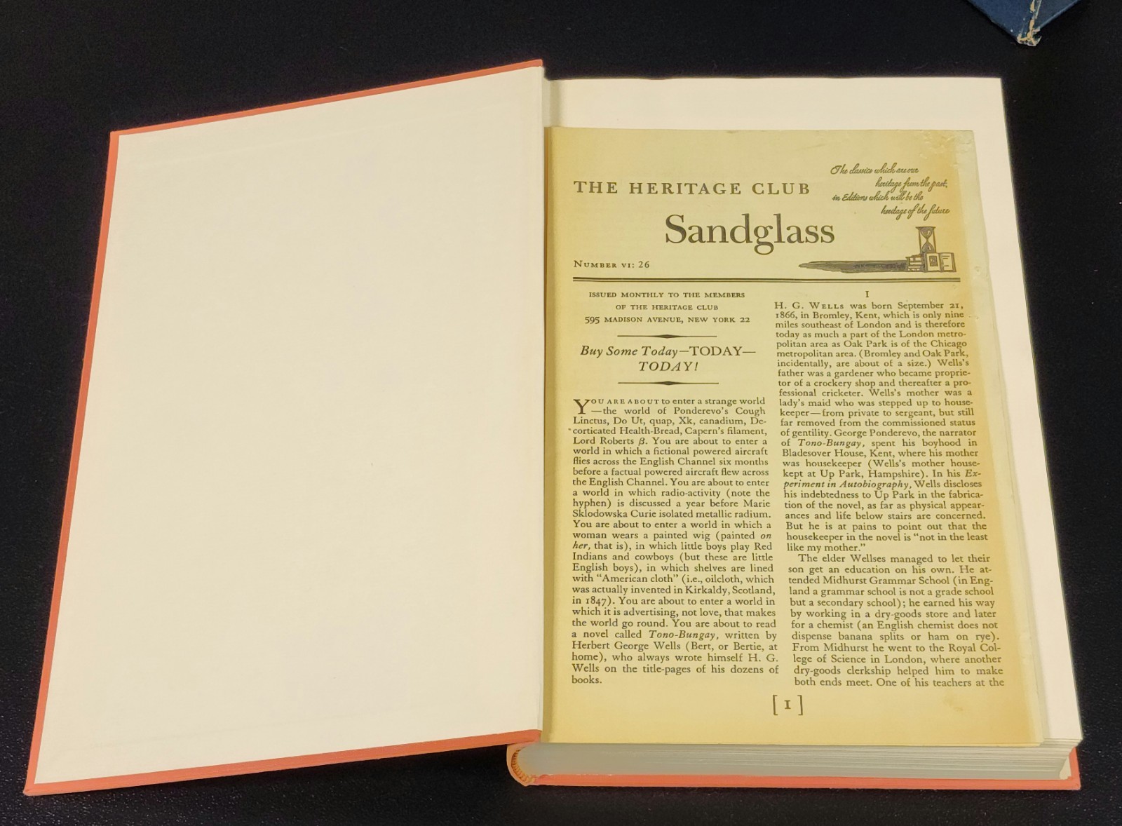 1960 Tono-Bungay by H.G. Wells Heritage Press Hardcover: Lynton Lamb Illustrator