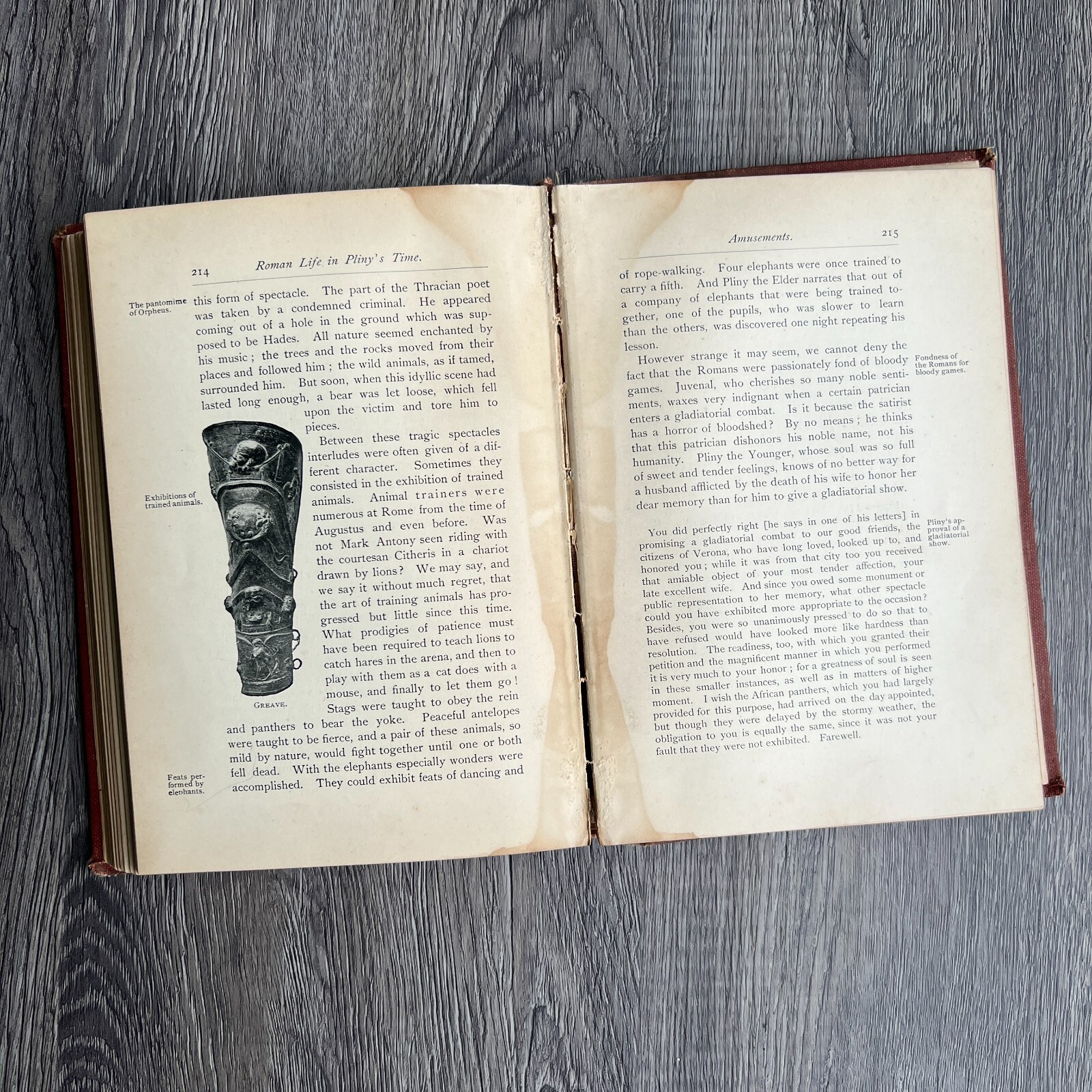 Roman Life in Pliny’s Time by Maurice Pellison 1897 Acceptable Antique Hardcover