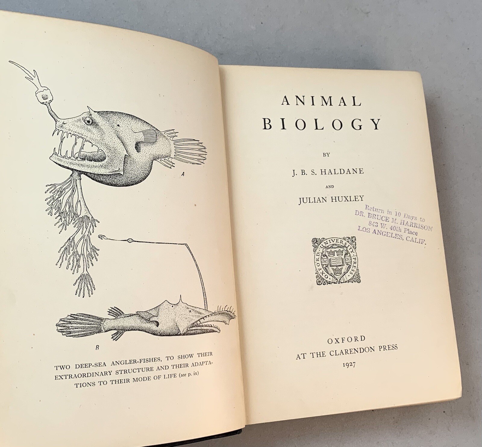 Animal Biology-J.B.S. Haldane-Julian Huxley-TRUE First Edition/1st Printing-RARE