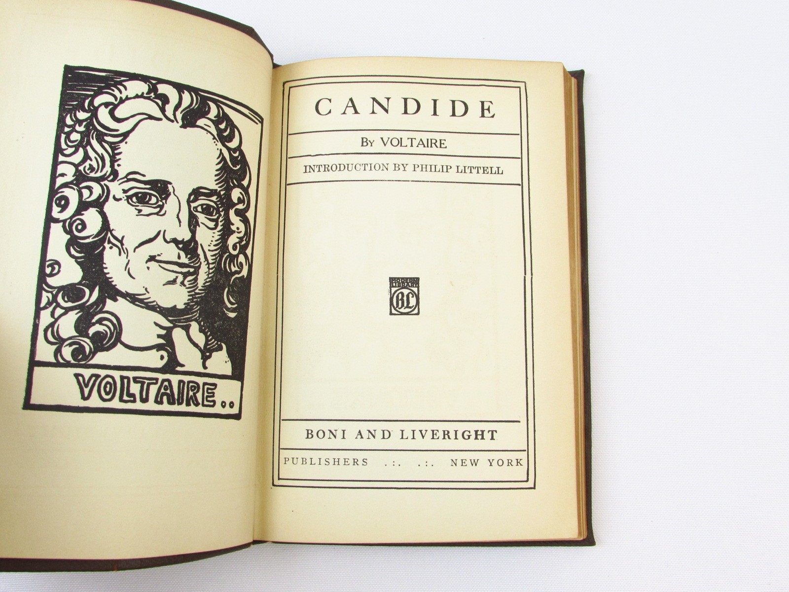 Candide Voltaire 1918 Modern Library Faux Leather Limp Boni & Liveright