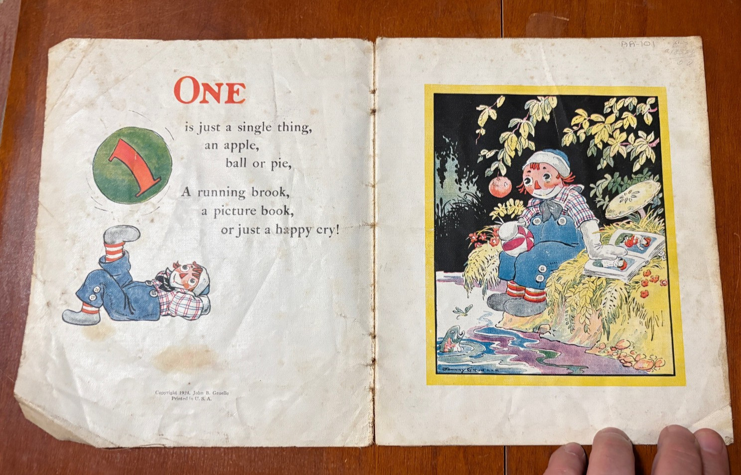 Johnny Gruelle, Raggedy Andy Number Book, PF Volland (1924) cloth 1st Edition