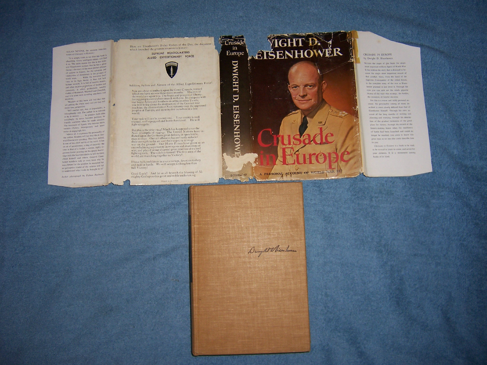 CRUSADE IN EUROPE by Dwight D. Eisenhower/1st Ed/HCDJ/War/Military/WWII 1939-45